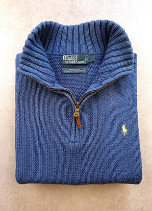 Pull Sweat half zip Ralph Lauren col montant camionneur 100% coton bleu taille L, marca: Ralph Lauren, estado: Muito bom, tamanho: L, €59.90, €63.60 inclui Proteção do Comprador Pro