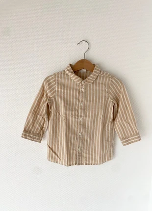 Chemise à manches longues rayées blanc & beige, marque: H&M, état: Très bon état, taille: 12-18 mois / 80 cm, 5,00 €, 5,95 € Protection acheteurs incluse
