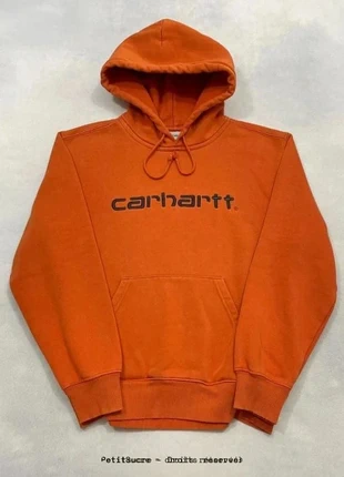 Pull Carhartt wip Orange Homme Brodé coupe Large 100% coton Hoodie - Taille S /721R, marke: Carhartt, zustand: Sehr gut, größe: S, 49,00 €, 52,15 € beinhaltet Vinted-Käuferschutz Pro