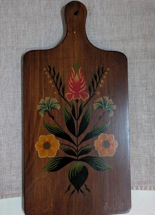 Planche à découper en bois peinte à la main – motifs floraux – style cottage 🌾, marca: Unique, estado: Muito bom, €14.00, €15.40 inclui Proteção do Comprador