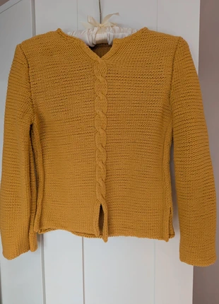 Pull jaune moutarde tricoté main 100% coton - 10/12 ans, marca: Fait Main, estado: Muy bueno, tamaño: 10 años / 140 cm, 8,50 €, 9,63 € Protección al comprador incluida