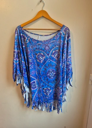 Blue Patterned Fringe Top Size 5XL New Without Tag, brand: NO LABEL, condition: New without tags, size: 5XL / 22, £3.00, £3.85 includes Buyer Protection