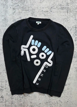 👕 sweat kenzo femme noir logo graphique bleu blanc coton taille m, marque: Kenzo, état: Très bon état, taille: M / 38 / 10, 74,99 €, 79,44 € Protection acheteurs (Pro) incluse