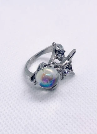 Bague argentée avec perle y2k unisexe, marca: Argent, estado: Novo sem etiquetas, tamanho: Ajustável, €5.00, €5.95 inclui Proteção do Comprador
