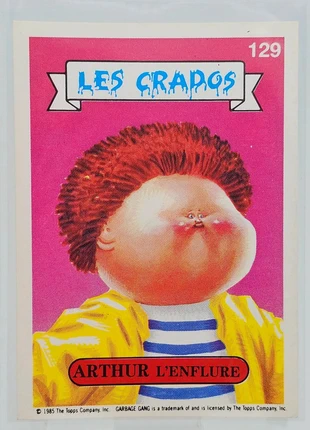 Carte Les Crados n°129 - Arthur l’Enflure - 1985 - Topps, brand: Topps, condition: Very good, €5.90, €6.90 includes Buyer Protection Pro