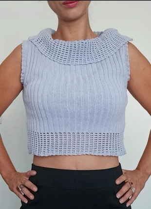 Pull court sans manches crochet lila taille 40, état: Très bon état, taille: L / 40 / 12, 5,00 €, 5,95 € Protection acheteurs (Pro) incluse
