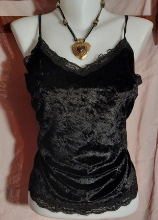 Débardeur velour et dentelle, marque: COQUETTE, état: Très bon état, taille: M / 38 / 10, 10,00 €, 11,20 € Protection acheteurs incluse
