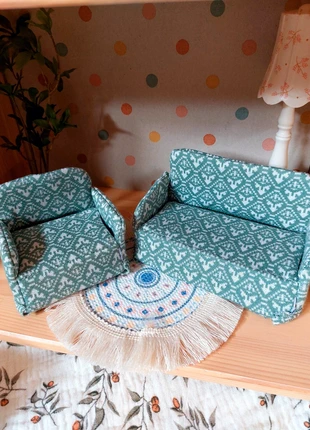 Green sofas set, estado: Muito bom, tamanho: 3 anos / 98 cm, €25.00, €26.95 inclui Proteção do Comprador