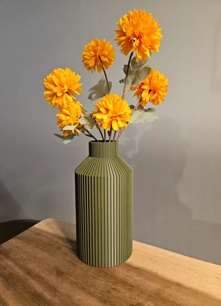 Vaas ribbel olijfgroen 3D Design, merk: 3D&Print, staat: Nieuw zonder prijskaartje, € 12,50, € 13,83 inclusief Kopersbescherming Pro