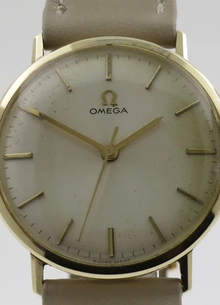 OMEGA Genève 14 karaat goud massief Opwind, merk: Omega, staat: Heel goed, maat: 30–38 mm, € 1 350,00, € 1 377,00 inclusief Kopersbescherming
