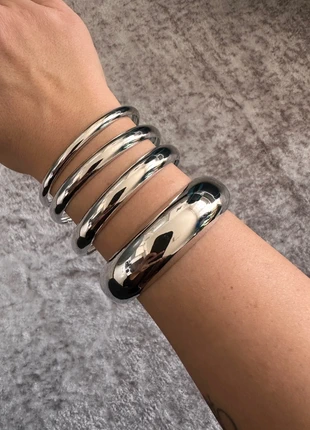 Armbänder 4er Set - silberfarben, marque: Sonstiges, état: Bon état, 10,50 €, 11,73 € Protection acheteurs incluse