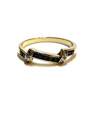 18k gouden ring met saffier en zirkonia, condizioni: Ottime, taglia: 18,1 mm Ø / 18,5, €249.99, €263.19 include la Protezione acquisti Pro