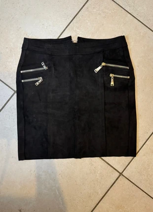 Jupe imitation daim noir, marca: Inconnu, estado: Muy bueno, tamaño: S / 36 / 8, 5,00 €, 5,95 € Protección al comprador incluida