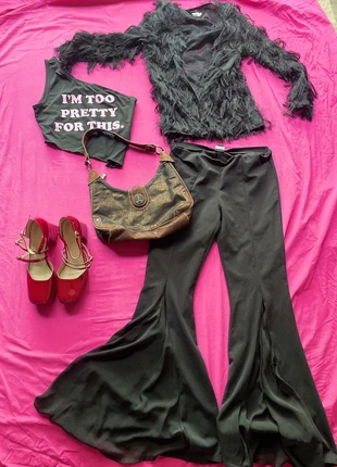 Vintage 90s Black Shaggy Cardigan UK 8 Oversized Grunge Boho Knit Sweater, brand: Source Unknown, condition: New without tags, size: S / 36 / 8, €15.00, €16.45 includes Buyer Protection