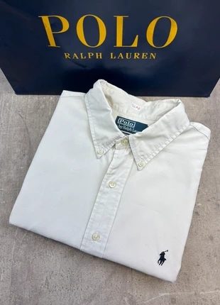 Chemise Ralph Lauren sans manche unies blanc crème logo brodé taille XL homme | CLC047, brand: Ralph Lauren, condition: Very good, size: XL, €24.90, €26.85 includes Buyer Protection