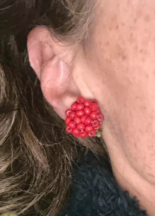 Süße Vintage Ohrklipse 60er Rote Beere Holzperlen Boho, merk: Vintage Love, staat: Heel goed, € 12,00, € 13,30 inclusief Kopersbescherming
