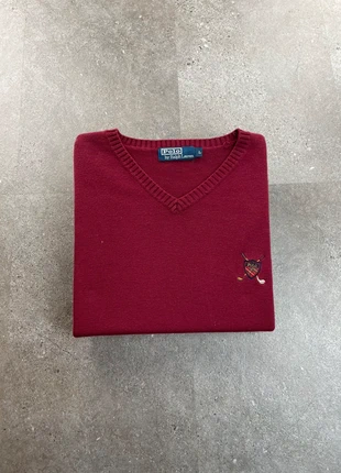 Pull fin col V polo Ralph Lauren bordeaux taille L logo brodé 109% coton, brand: Ralph Lauren, condition: Very good, size: L, €23.00, €24.85 includes Buyer Protection