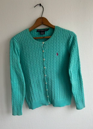 Cardigan Torsadé Ralph Lauren Turquoise 📏 M, merk: Ralph Lauren, staat: Heel goed, maat: S / 36 / 8, € 39,00, € 41,65 inclusief Kopersbescherming Pro