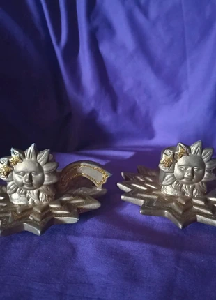 🌞 Due portacandele Sole e Stelle, marca: Vintage, estado: Muito bom, €12.00, €13.30 inclui Proteção do Comprador