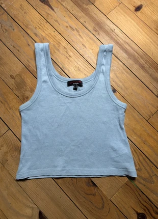 Débardeur bleu gris Jennyfer, merk: Jennyfer, staat: Heel goed, maat: XS / 34 / 6, € 1,00, € 1,75 inclusief Kopersbescherming