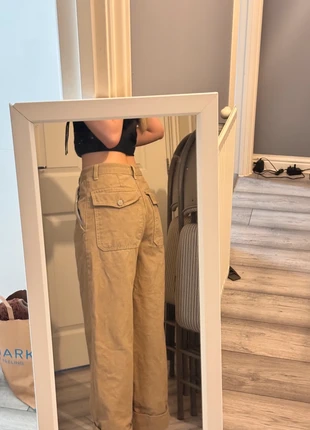 Khaki Wide-Leg Cotton Pants – Casual & Comfortable, brand: LVC, condition: Very good, size: S / UK 8-10, £15.00, £16.45 includes Buyer Protection