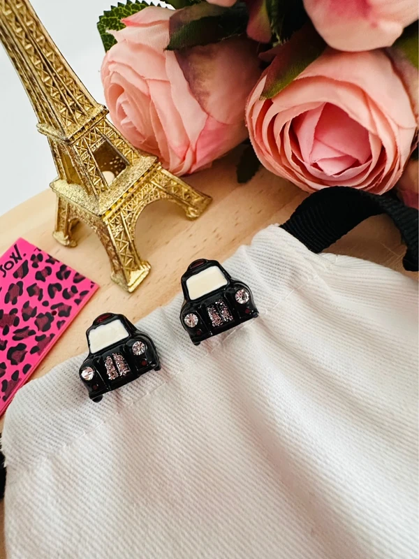 🚖 Boucles d’oreilles Betsey Johnson – Taxi noir pailleté - photo numéro 2
