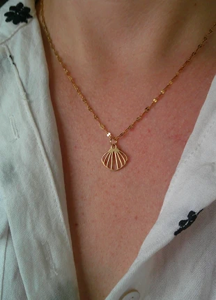Le petit coquillage ajouré 🌟 sirène 🌟 collier acier inoxydable réglable ajustable doré, marque: acier inoxydable, état: Très bon état, 8,00 €, 9,10 € Protection acheteurs (Pro) incluse