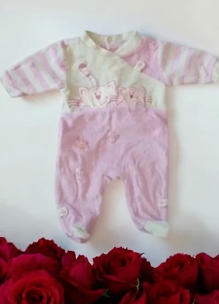 🌹 Pyjama bebe rayé rose et blanc Motifs chats mignons 1 mois🌹, condition: Very good, size: 1-3 months / 56 cm, €5.00, €5.95 includes Buyer Protection