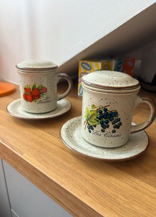 Lot de deux tasses tisanière en grès mug vintage, brand: Vintage, condition: Very good, €20.00, €21.70 includes Buyer Protection