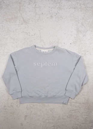 Sweatshirt Septem crewneck Small femme brodé spellout basique pastel ample, brand: Septem, condition: Very good, size: S / 36 / 8, €39.80, €42.49 includes Buyer Protection Pro