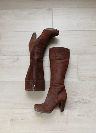 Bottes hautes Balmain en croûte de cuir marron – Talons 10 cm – Pointure 39, merk: Balmain, staat: Heel goed, maat: 39, € 85,00, € 89,95 inclusief Kopersbescherming