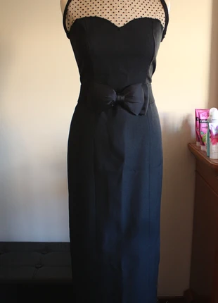 Black Long Dress with Slit, marca: Handmade, estado: Novo sem etiquetas, tamanho: S / 36 / 8, €35.00, €37.45 inclui Proteção do Comprador