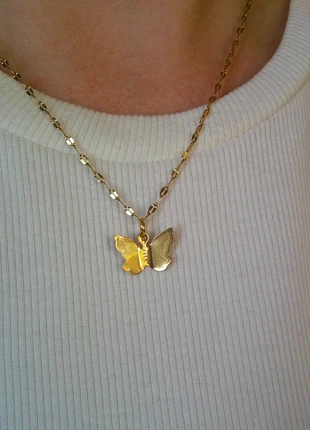 🌟 Collier papillon 🌟 magie des mondes 🌟 acier inoxydable, condition: Very good, €8.00, €9.10 includes Buyer Protection Pro