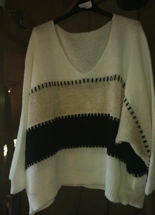 Pull col v tricolore, marque: Made In Italy, état: Neuf sans étiquette, taille: XL / 42 / 14, 15,00 €, 16,45 € Protection acheteurs incluse