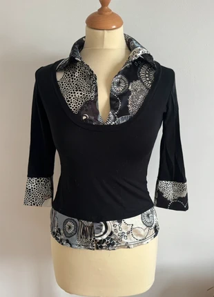 Blouse col chemise 2 en 1 vintage y2k siren office, brand: Top Vintage, condition: Very good, size: S / 36 / 8, €22.50, €24.33 includes Buyer Protection