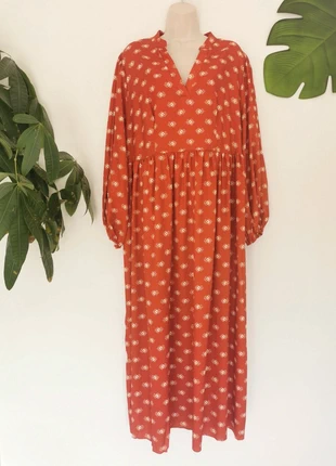 Robe longue orange brûlée à motifs Shein Taille 2XL - 48, marke: Shein, zustand: Sehr gut, größe: 4XL / 48 / 20, 12,50 €, 13,83 € beinhaltet Vinted-Käuferschutz Pro