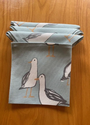 Set of 4 super cute Clarke and Clarke Seagull design fabric napkins, brand: NO LABEL, condition: New without tags, £12.00, £13.30 includes Buyer Protection Pro