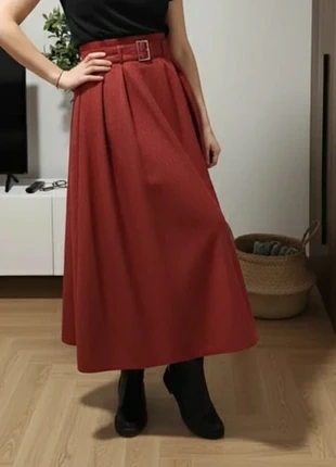 Jupe longue rouge élégante avec ceinture taille haute femme taille S, brand: velinamode, condition: Very good, size: S / 36 / 8, €39.90, €42.60 includes Buyer Protection Pro