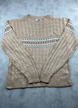 Pull vintage beige crème à motifs blanc / Pull d'hiver col rond - M, marke: Vintage Dressing, zustand: Sehr gut, größe: M / 38 / 10, 19,00 €, 20,65 € inklusive Vinted-Käuferschutz