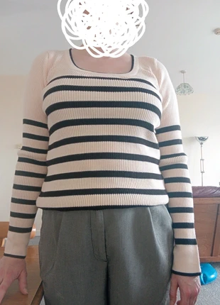 White stripy jumper, brand: Vintage Dressing, condition: New without tags, size: M / 38 / 10, €5.00, €5.95 includes Buyer Protection