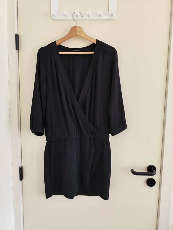 Petite robe noire classique IKKS women cache cœur et jupe portefeuille - photo numéro 3