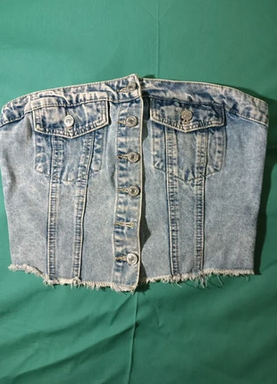 Top bustier en jean bleu SHEIN - Taille M, marke: Shein, zustand: Sehr gut, größe: M / 38 / 10, 5,50 €, 6,48 € inklusive Vinted-Käuferschutz