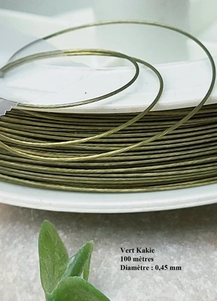 Fil câblé vert kaki 0,45 mm 100 m acier inoxydable robuste et souple pour bijoux, condizioni: Ottime, €6.99, €8.04 include la Protezione acquisti Pro