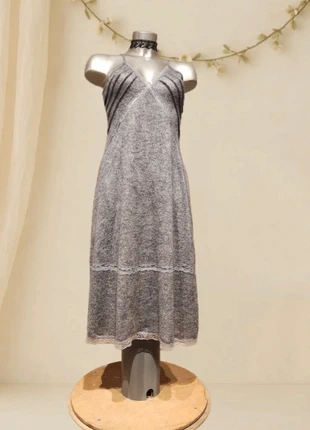 Robe vintage fairycore mohair avec dentelles - gris chiné - Taille 36/38 -, brand: Vintage Dressing, condition: Very good, size: S / 36 / 8, €17.00, €18.55 includes Buyer Protection Pro