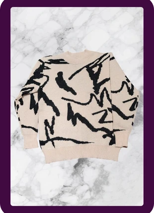 Pull y2k vintage beige avec motif noir M, brand: y2k, condizioni: Nuovo senza cartellino, taglia: M, €25.00, €26.95 include la Protezione acquisti