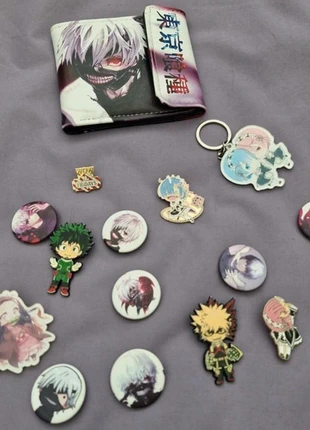 Anime badges and wallet, brand: anime, condition: Good, size: One size, £15.00, £16.50 includes Buyer Protection