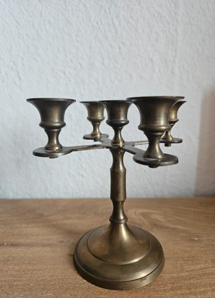 True Vintage kleiner fünfköpfiger Kerzenständer aus Messing Kerzenhalter Antik, merk: Vintage, staat: Goed, € 10,00, € 11,20 inclusief Kopersbescherming