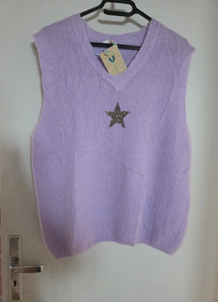 Pull débardeur sans manches lilas neuf 36/42 carla giannini, brand: Carla Giannini, condition: New with tags, size: L / 40 / 12, €12.00, €13.30 includes Buyer Protection