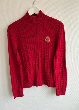 Pull Torsadé Ralph Lauren Rouge 📏 L, merk: Ralph Lauren, staat: Heel goed, maat: L / 40 / 12, € 39,00, € 41,65 inclusief Kopersbescherming Pro