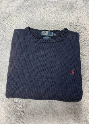 Pull col rond bleu marine épais Ralph Lauren coton maille logo brodé classique - Taille XL, marque: Ralph Lauren, état: Satisfaisant, taille: XL, 10,00 €, 11,20 € Protection acheteurs (Pro) incluse